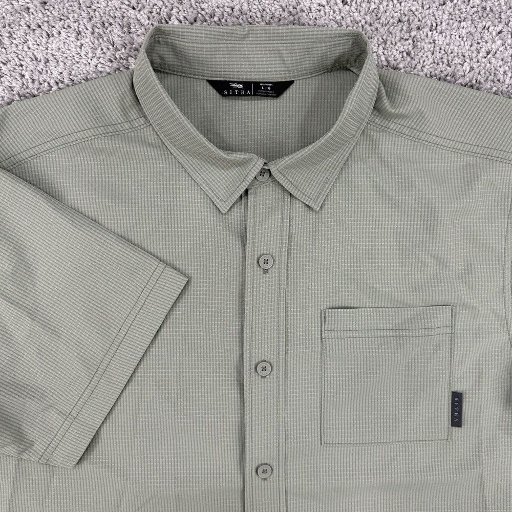 Sitka Gear Mojave Shirt Men's L Green Short Sleeve Button Up Perforated Outdoors